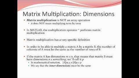 Array Operations Matrix Multiplication