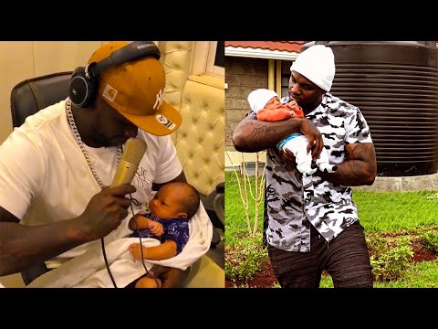 Khaligraph Jones Teaching His Son How to Rap (Freestyle) in Studio