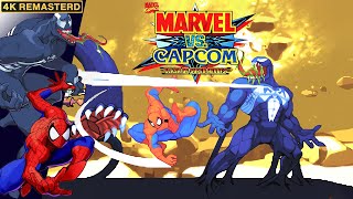 Marvel vs. Capcom Spider-Man & Venom Longplay (Arcade) [4K/Remastered/60FPS]