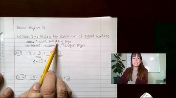 Saxon Pre Algebra, Lesson 070, Rules for Addition of Signed Numbers