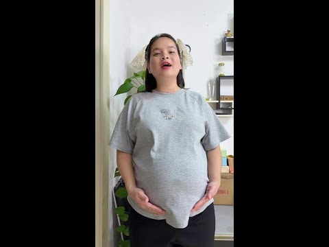 The end of the month, mystery box opens, everyone guesses pants or skirt #pregnant woman