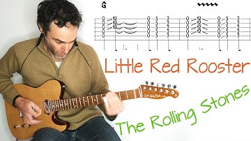 Little Red Rooster - The Rolling Stones - Slide guitar lesson / tutorial / cover with tab