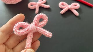 картинка: Бантик з 4-Х ПЕТЕЛЬ! | В’язаний бант | Бант гачком | Crochet bow