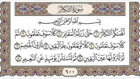 سورة التكاثر لشيخ رعد الكردى