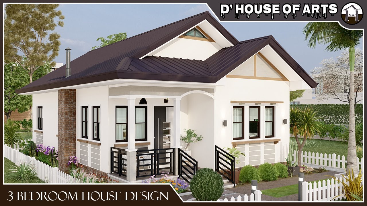 3 BEDROOM | 80.5 SQM.(7mx11.5m) | 866 SQFT | Beautifully Designed Modern Bungalow House Plan | 2T&B