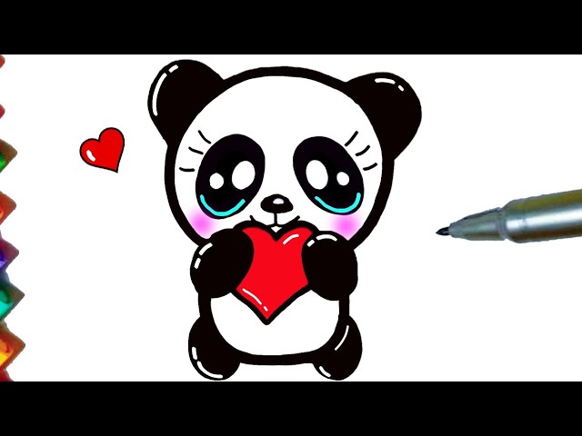 How to draw Kawaii Panda Bear l Como desenhar Urso panda Kawaii - Drawing  to Draw 