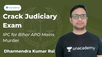 Murder | IPC for Bihar APO Mains | Dharmendra Kumar Rai