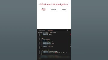3D Hover Lift Navigation HTML and CSS #shorts