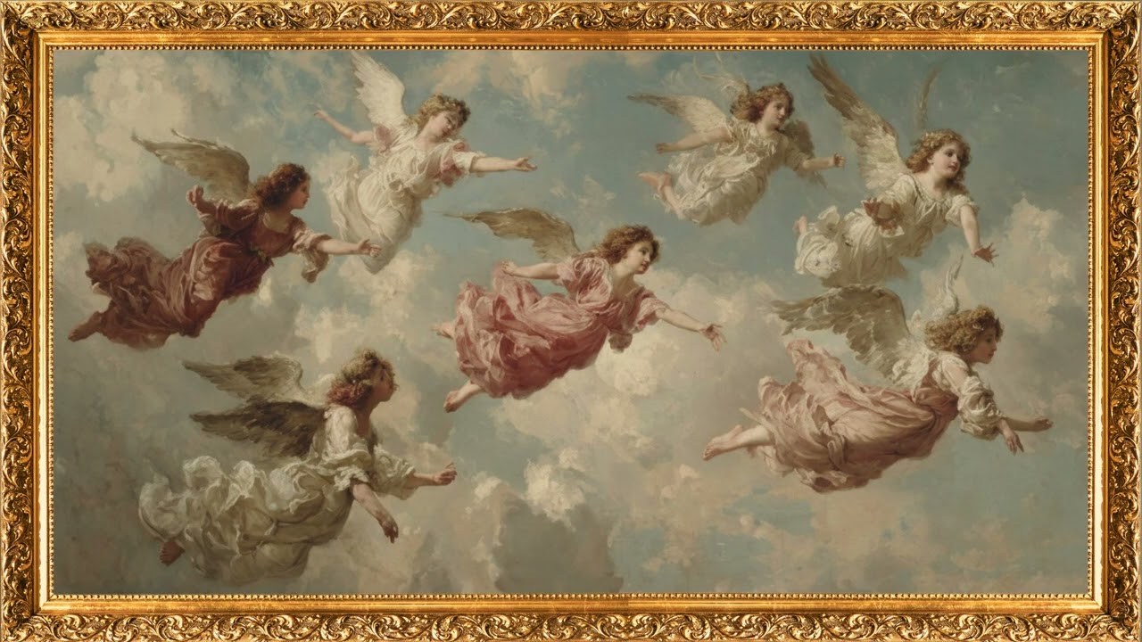 Celestial Grace – A Dance of Angels | Classic Fine Art | 4K TV Art | Frame TV