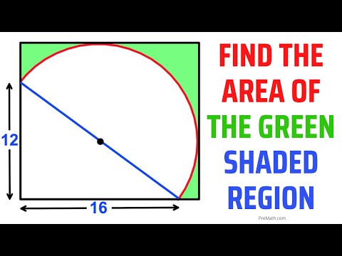 Find the Area of the Green Shaded Region Around a Semicircle in a Quadrilateral | In-Depth Tutorial