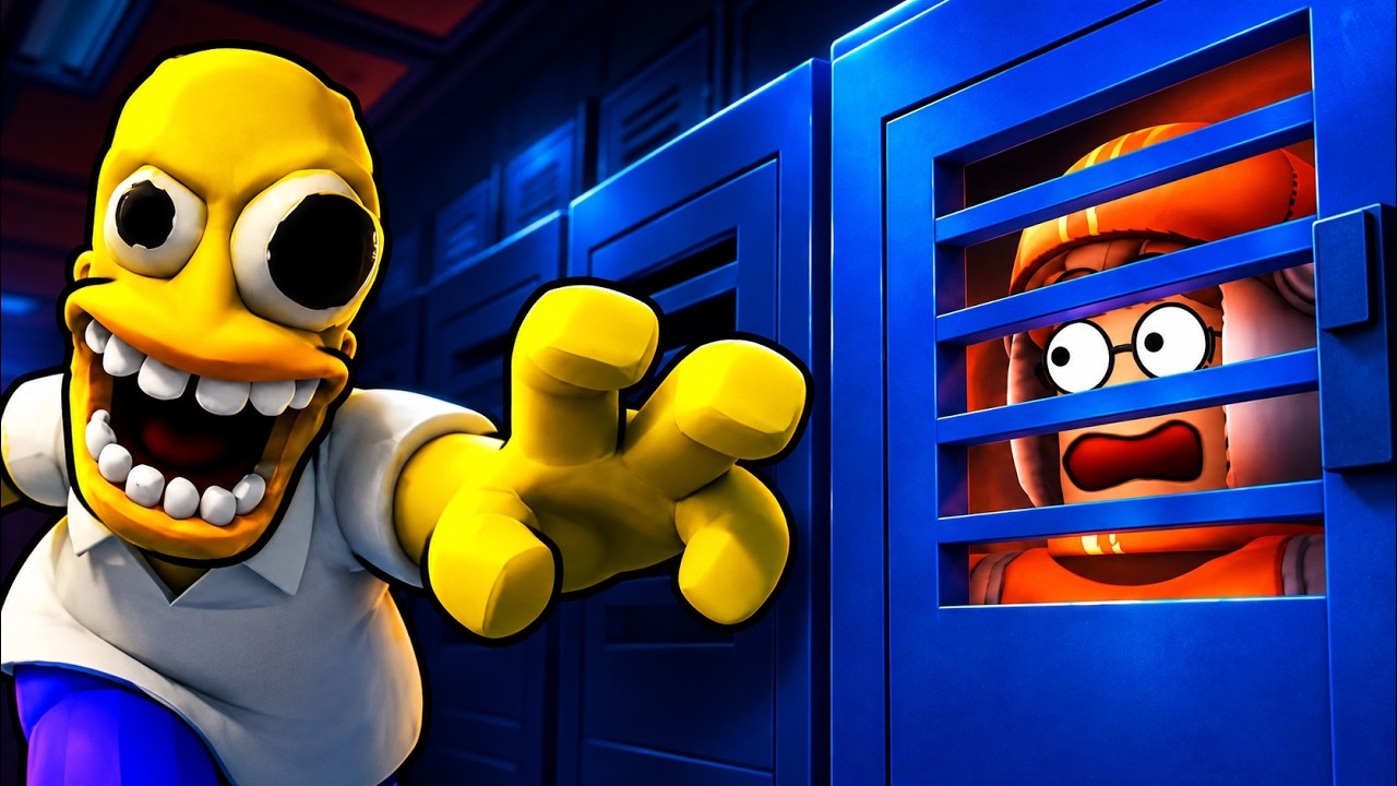 Escaping EVIL Homer in Roblox...