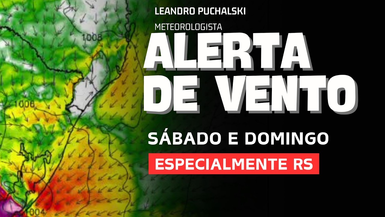 ALERTA DE VENTO FORTE NO FIM DE SEMANA