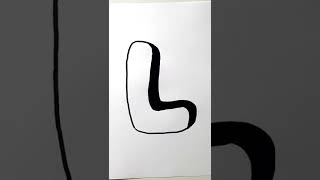 Bubble Letter ‘L’ Drawing in 60 Seconds #bubbleletters #graffiti #lettering #drawing