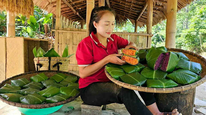The girl makes Gac sticky rice, purple sticky rice brings it to the market to sell | Ly Thi Tam - DayDayNews