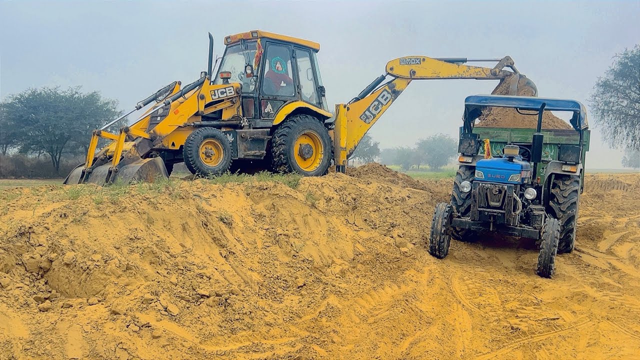 Tractor trolly|mud a JCB|loading a soil work video 