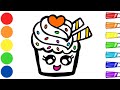 How to Draw a Rainbow Cupcake 🌈🧁✨ | Cute Cupcake Drawing | Step by Step Art Tutorial