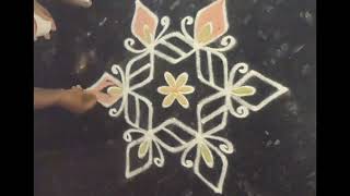 Star Design Rangoli 🖌️🖌️❇️ rangoli ❇️ [5 : 3 Dots]R21