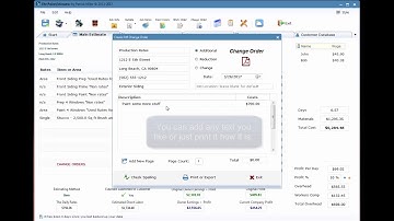 Estimating program for painters - Create a change order using The Paint Estimator