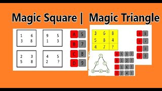 Magic Square 3 X 3 | Find The Missing Number- Hard Math Puzzle || Maths Puzzle | Magic Triangle