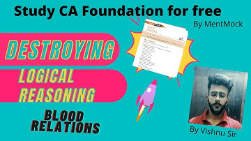 Blood Relations - Question 27 (Complete ICAI module) | Logical Reasoning | By Vishnu Sir #reasoning