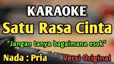 SATU RASA CINTA - KARAOKE || NADA PRIA COWOK || Versi Original || Arief