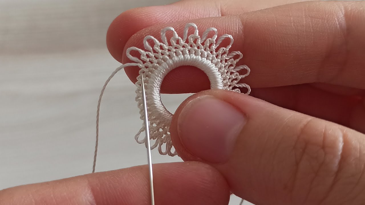 Halka üzerine iğne oyası bülbül yuvası tekniği yapılışı / igne oyası teknikleri