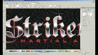 CorelDRAW tutorial on how to create chrome type with leather background