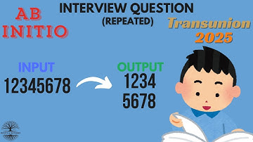 Transunion 2025 Number Split 4 digits - Abinitio Interview Qs Solved!!
