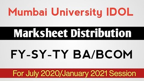 MUMBAI UNIVERSITY IDOL Marksheet Distribution | FY-SY-TY BA/BCOM | Ashish Sir