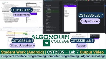 Student Work(Android)|CST2335 – Graphical Interface Programming Lab 7 Output Video|Algonquin College