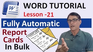 How to Create Fully Automatic Report Cards in Bulk in MS Word | MS Word tutorial lesson - 21