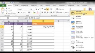 Combine Separate Day, Month and Year with the DATE Function