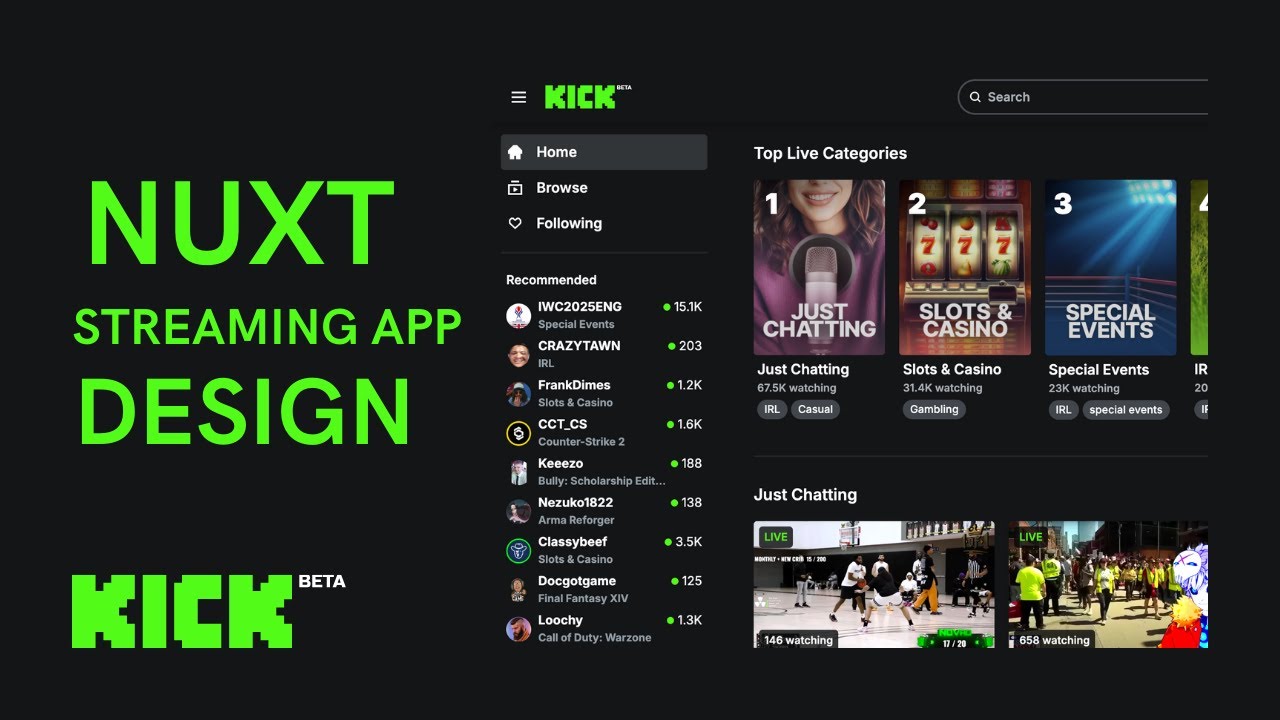 Streaming App UI/UX Design for Beginners | Nuxt Kick | Introduction ...