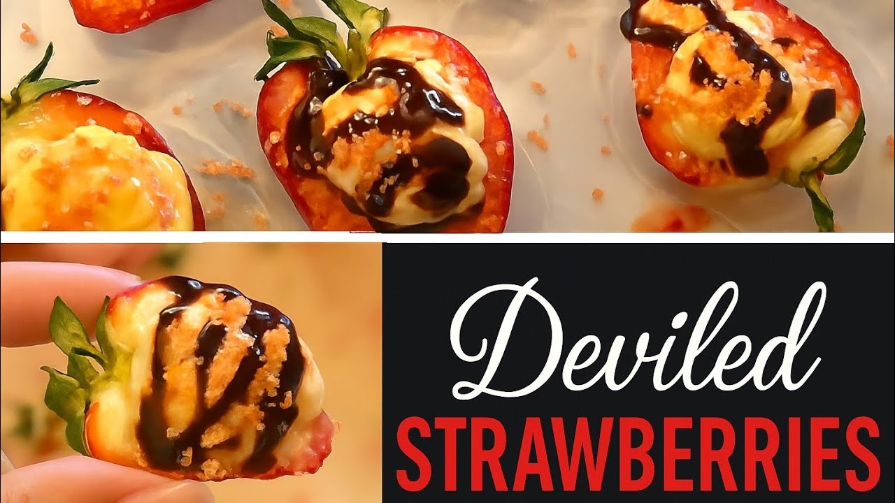 Deviled Strawberries Recipe | Easy No-Bake Cheesecake Dessert Hack|QuickieEats