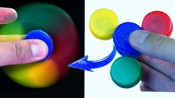 Recycle Idea Using Plastic Bottle CAPS ।Make A Fidget Spinner With Small Bearings।DIY Fidget Spinner