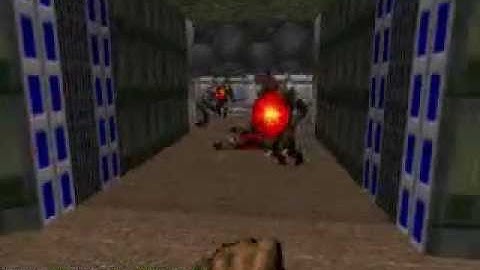 Doom E1M4 playthrough with modified monsters