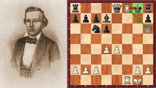 Yet another smothered mate by legendary American chess player Paul