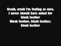 The Runaways - Black leather lyrics on screen
