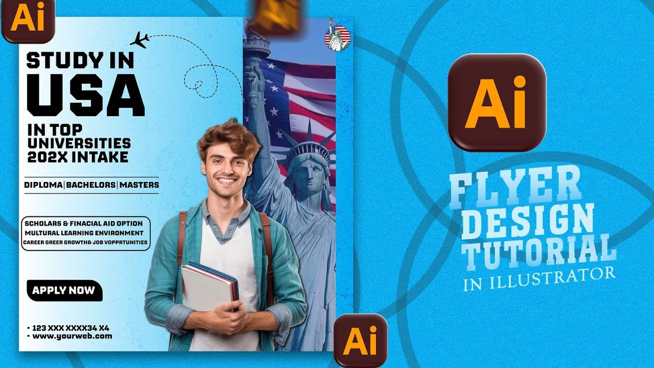 How To Design Flyer | Step by Step | Illustrator Tutorial