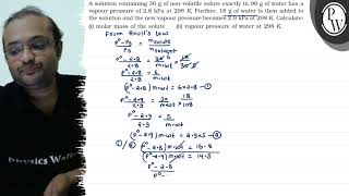 A solution containing \( 30 \mathrm{~g} \) of non-volatile solute exactly in \( 90 \mathrm{~g} \...