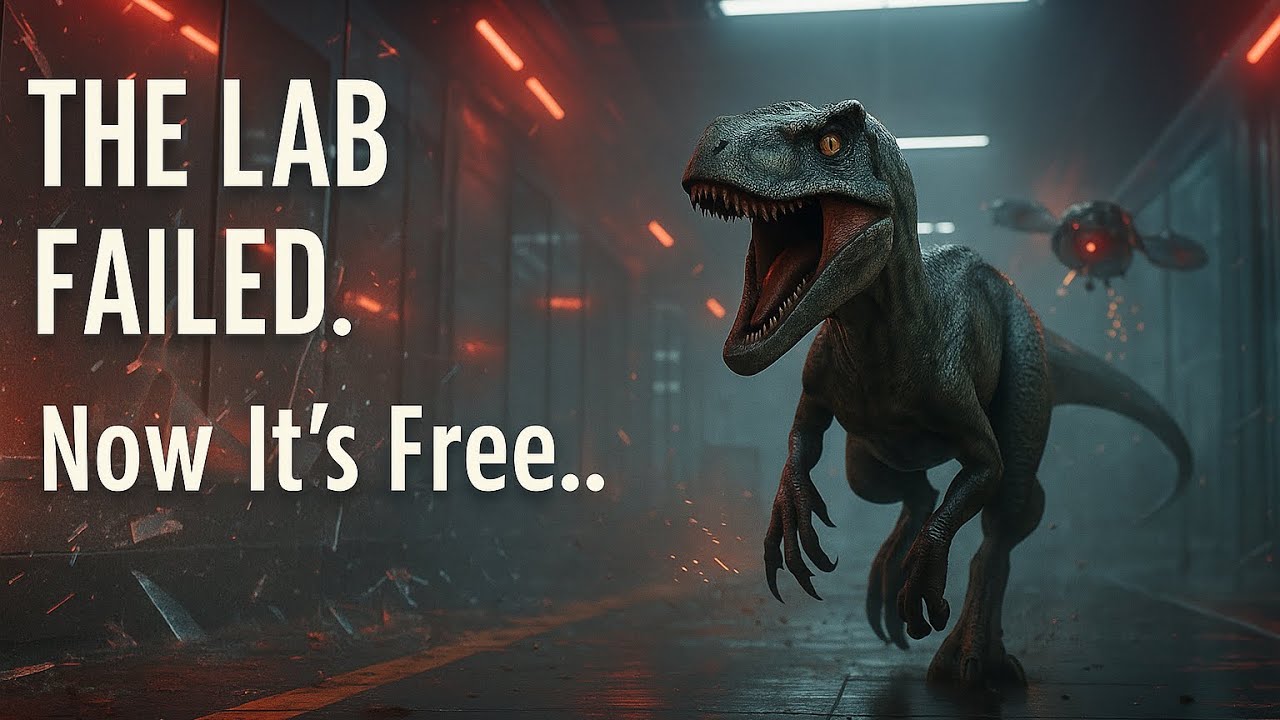 Raptor Escapes Into Neon City 🌃 | Hyper-Realistic CGI Dinosaur Attack (4K Shorts)