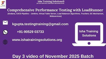 Performance Testing with LoadRunner Day 3 on 20th Nov 2025.WhatsApp us at +91-9133190573 to enroll.