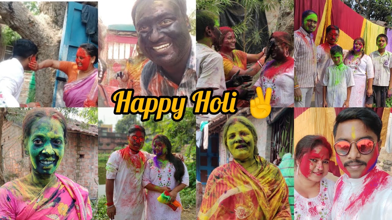 সবাই মিলে রং মেখে ভূত//আমাদের chennalএ প্রথম দোল খেলা🥳Happy Holi everyone@inkabiswajittheoffbeat2195