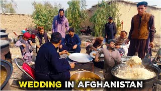 Wedding Ceremony in Afghanistan Culture | Rural Wedding | Kabuli pulao Recipe | 4K