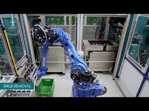 Automated cell - REP 300 ton rubber injection molding machines with handling robot
