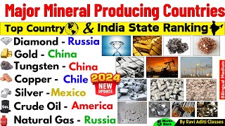 Top Minerals Producing States of India & World 2024 | Mineral In India | Geography | Current Affairs