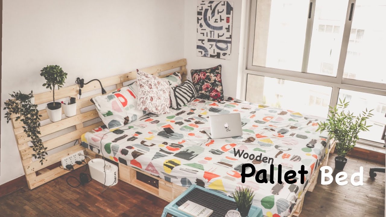 30 Free DIY Pallet Bed Frame Ideas and Plans, image size:1280x720