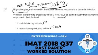 IMAT 2018 Past Paper | Q37 | Biology | Worked Solution (OLD)