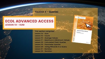 ECDL Advanced ACCESS Lesson 14 SUM Query