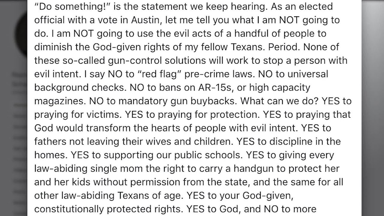 Texas Lawmaker Says Prayers, Not Laws, are the Answer to Mass Shootings